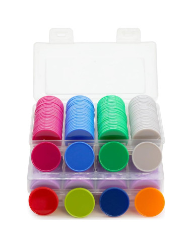Juego de 100 Fichas de Plástico Azul para Aprendizaje 25 mm