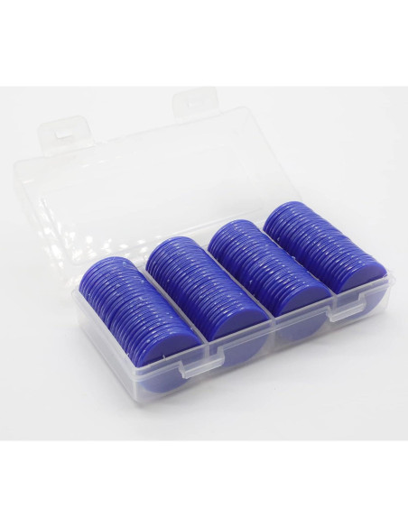 Juego de 100 Fichas de Plástico Azul para Aprendizaje 25 mm Juego de 100 Fichas de Plástico Azul para Aprendizaje 25 mm