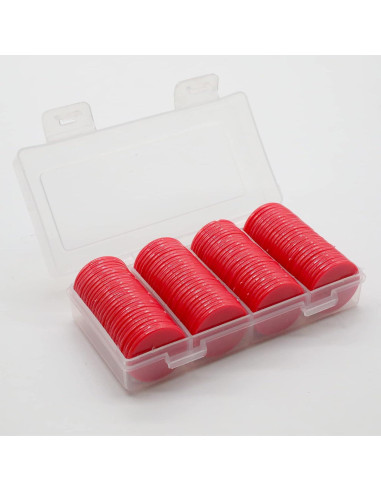 Juego de 100 Fichas de Plástico Rojo para Aprendizaje 25 mm