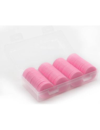 Juego de 100 Fichas de Plástico Rosa para Aprendizaje 25 mm