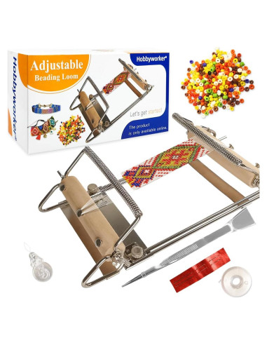 Kit de Telar de Beads Hobbyworker con Agujas y Hilo 24-42.5 cm