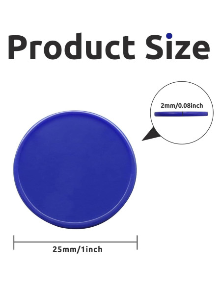 Juego de 100 Fichas de Plástico Azul para Aprendizaje 25 mm Juego de 100 Fichas de Plástico Azul para Aprendizaje 25 mm