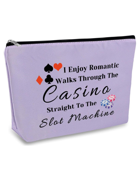 Bolsa de Maquillaje Morada para Jugadores de Casino 25x17cm Bolsa de Maquillaje Morada para Jugadores de Casino 25x17cm