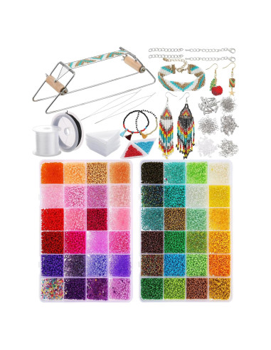 Kit de telar de cuentas Jexine 24000 piezas 48 colores 2mm