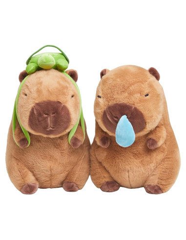 2 Pcs Peluches Capibara Simgoing 23 cm Suaves y Adorables