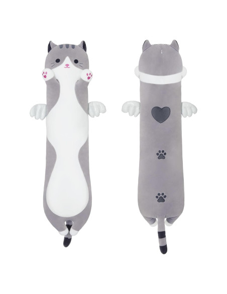 Almohada de Gato de Peluche Zhengzhou 70cm Gris Suave Almohada de Gato de Peluche Zhengzhou 70cm Gris Suave