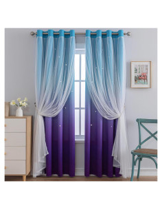 Cortina Blackout Anytime 1 Panel 132x213 cm Azul Púrpura