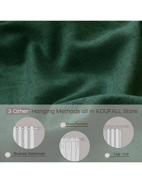 Cortinas Sheer KOUFALL Verde Oscuro 90x114 cm con Tablero Cortinas Sheer KOUFALL Verde Oscuro 90x114 cm con Tablero