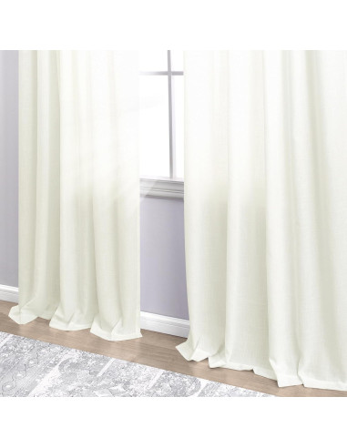 Cortinas KOUFALL 2 Paneles Lino 52x275 cm Marfil Campestre