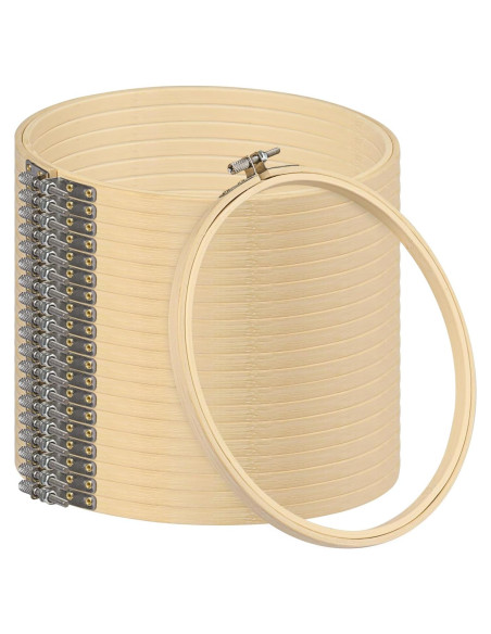 Juego de 18 Aros de Bordado de Bambú 20.32 cm GNIEMCKIN Juego de 18 Aros de Bordado de Bambú 20.32 cm GNIEMCKIN