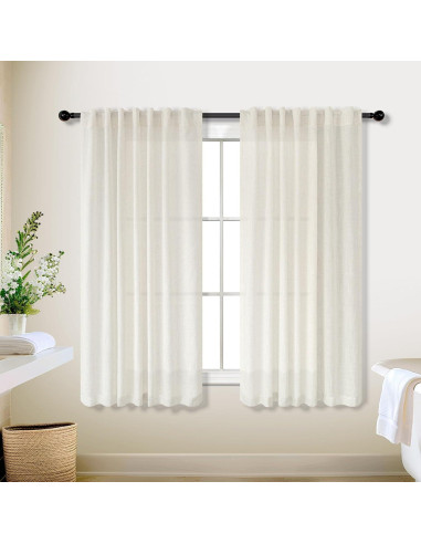 Cortinas KOUFALL 2 Paneles Lino 52x114 cm Transparente