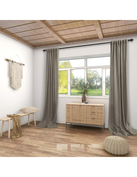 Cortinas KOUFALL Taupe 2 Paneles 2.13m Lino Semitransparentes Cortinas KOUFALL Taupe 2 Paneles 2.13m Lino Semitransparentes