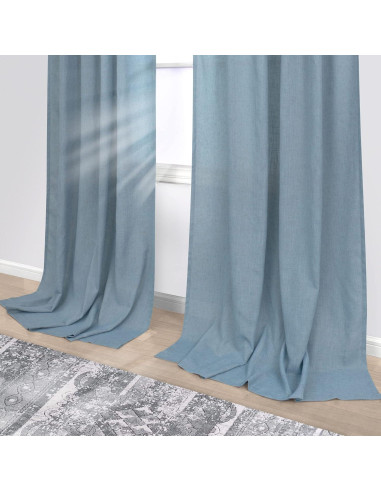Cortinas KOUFALL 2 Paneles 52x245 cm Piedra Azul Lino