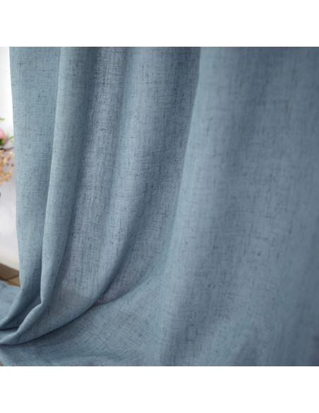 Cortinas KOUFALL 2 Paneles 52x245 cm Piedra Azul Lino Cortinas KOUFALL 2 Paneles 52x245 cm Piedra Azul Lino