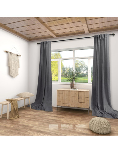 Cortinas KOUFALL 2 Paneles 52x244 cm Semitransparentes Gris