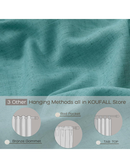 Cortinas Sheer KOUFALL Teal 52x243 cm con Bolsillo Cortinas Sheer KOUFALL Teal 52x243 cm con Bolsillo