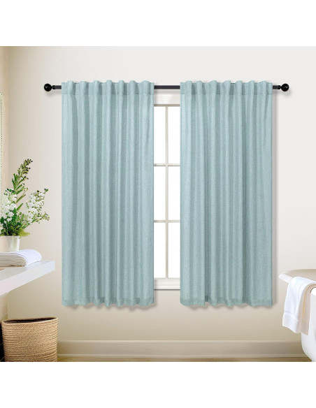 Cortinas KOUFALL Verde Mar 52x114 cm Lino 20% Poliéster Cortinas KOUFALL Verde Mar 52x114 cm Lino 20% Poliéster