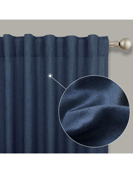 Cortinas KOUFALL 2 Paneles 52x274 cm Azul Marino Semi Transparentes Cortinas KOUFALL 2 Paneles 52x274 cm Azul Marino Semi Transparentes
