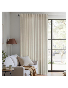 Cortinas Sheer KOUFALL Beige 60x274 cm Pack de 2