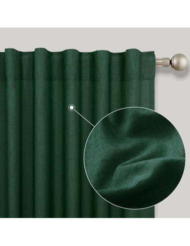 Cortinas KOUFALL Verde Oscuro 2 Paneles 135x213 cm