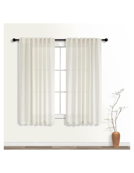Cortinas de Baño KOUFALL 52x54 cm Semitransparentes 2 Paneles Cortinas de Baño KOUFALL 52x54 cm Semitransparentes 2 Paneles
