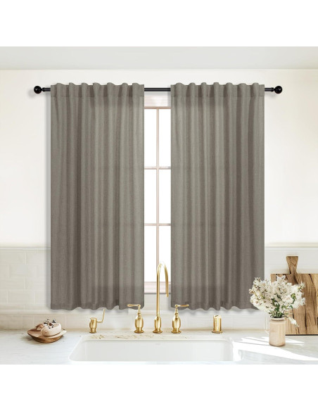 Cortinas Sheer KOUFALL 132x137 cm Lino Taupe Pack 2 Cortinas Sheer KOUFALL 132x137 cm Lino Taupe Pack 2