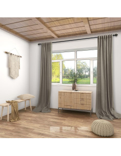 Cortinas KOUFALL 2 Paneles 52x229 cm Semitransparentes Taupe 2