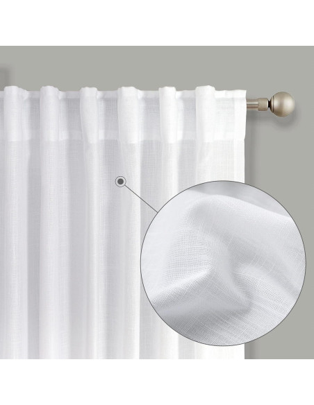 Cortinas Lino KOUFALL 107x244 cm 2 Paneles Semi Transparentes Cortinas Lino KOUFALL 107x244 cm 2 Paneles Semi Transparentes