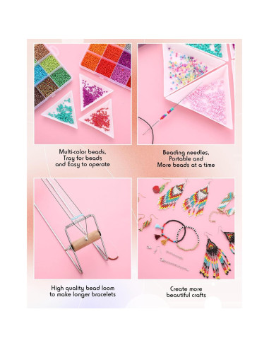 Kit de telar de cuentas Jexine 48000 piezas multicolor DIY
