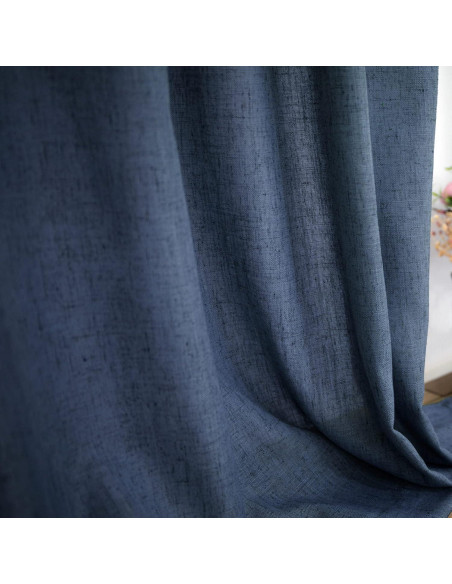 Cortinas Sheer KOUFALL 52x94 cm Lino Azul Marino Cortinas Sheer KOUFALL 52x94 cm Lino Azul Marino