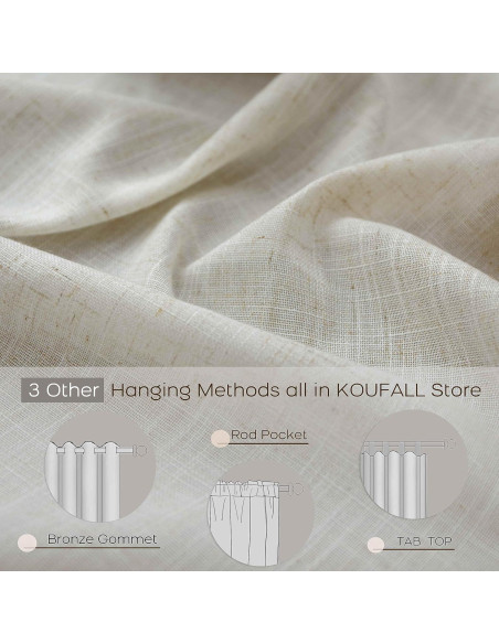 Cortinas KOUFALL Lino Beige 132x183 cm Pack 2 Paneles Cortinas KOUFALL Lino Beige 132x183 cm Pack 2 Paneles