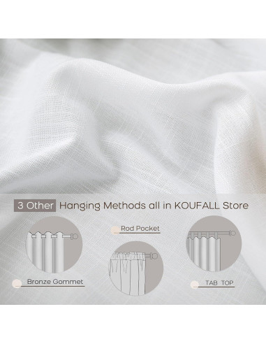 Cortinas KOUFALL 2 Paneles 90 cm Filtrantes Blancas