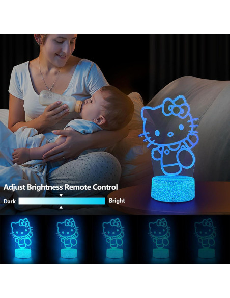 Luz Nocturna 3D Gato AIHYING con Control Remoto y 16 Colores Luz Nocturna 3D Gato AIHYING con Control Remoto y 16 Colores