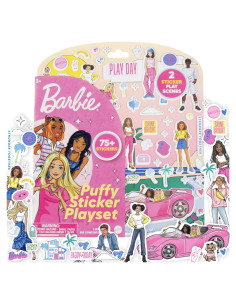 Juego de Stickers Puffy Barbie Horizon Group USA - 75 Stickers Reutilizables