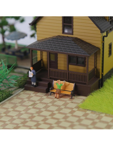 Bancos de Parque Evemodel 12pcs Escala HO Naranja y Negro