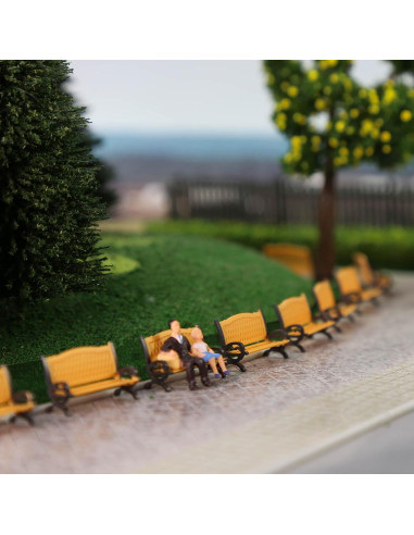 Bancos de Parque Evemodel 12pcs Escala HO Naranja y Negro