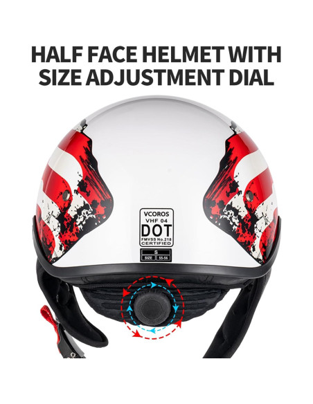 Casco de Media Cara VCOROS VHF04 con Visera Solar XL Casco de Media Cara VCOROS VHF04 con Visera Solar XL