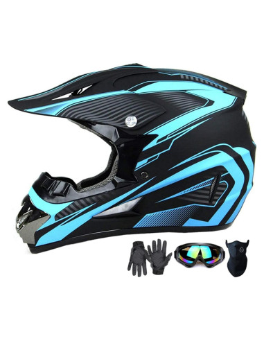 Casco de Motocross SanQing yytk-01 Azul Mediano DOT