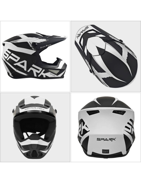 Casco de Motocross SanQing yytk-01 Grande Gris con Guantes Casco de Motocross SanQing yytk-01 Grande Gris con Guantes