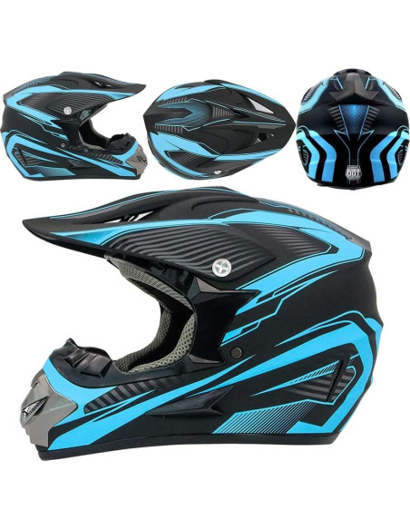Casco de Motocross SanQing yytk-01 Azul Mediano DOT Casco de Motocross SanQing yytk-01 Azul Mediano DOT