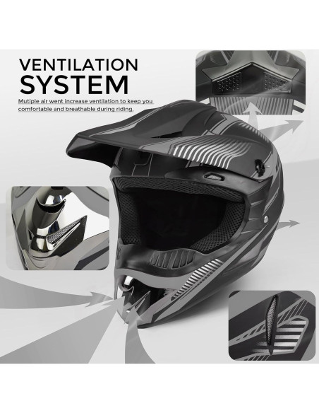 Casco de Motocross SanQing yytk-01 Extra Grande Gris Casco de Motocross SanQing yytk-01 Extra Grande Gris