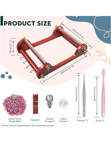 Kit de Telar de Perlas de Madera INDIVSHOW 20g Semilla