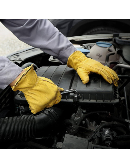 Guantes de Trabajo OZERO de Cuero Vacuno Extra Grande Guantes de Trabajo OZERO de Cuero Vacuno Extra Grande