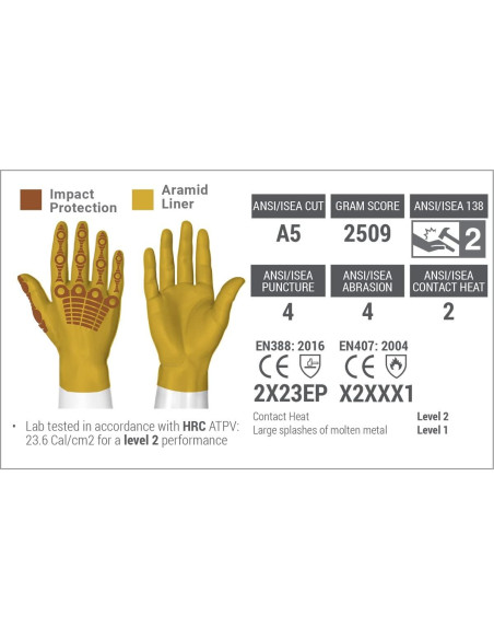 Guantes de trabajo HexArmor Chrome SLT 4060 A5 Pequeño Guantes de trabajo HexArmor Chrome SLT 4060 A5 Pequeño