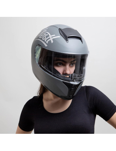 Casco de Motocicleta Westt Storm X Doble Visera Gris M