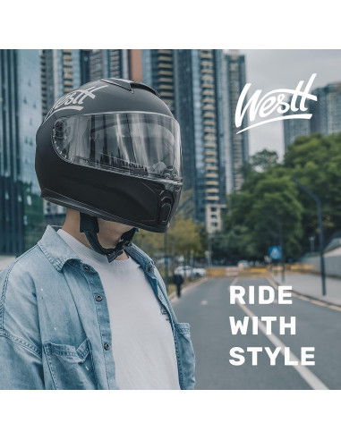 Casco de Motocicleta Westt Storm X Doble Visera Gris M