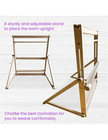 Telar de Madera Olikraft Grande con Soporte Ajustable