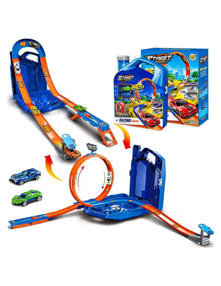 Juego de Pista de Carreras Zikhoobusik 2 en 1 con 2 Coches Juego de Pista de Carreras Zikhoobusik 2 en 1 con 2 Coches