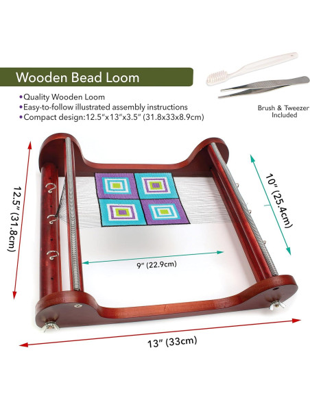 Telar de Cuentas de Madera The Beadsmith 31.75x33.02 cm Telar de Cuentas de Madera The Beadsmith 31.75x33.02 cm