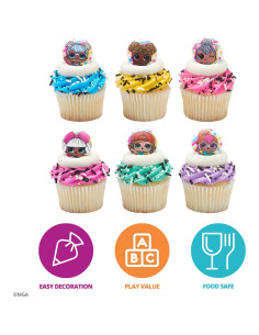 DecoPac L.O.L. Surprise! 24 Anillos Decorativos para Cupcake 2